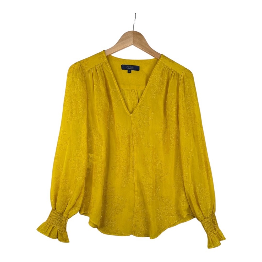 New Rachel Rachel Roy Long Sleeve Blouse size Medium Yellow